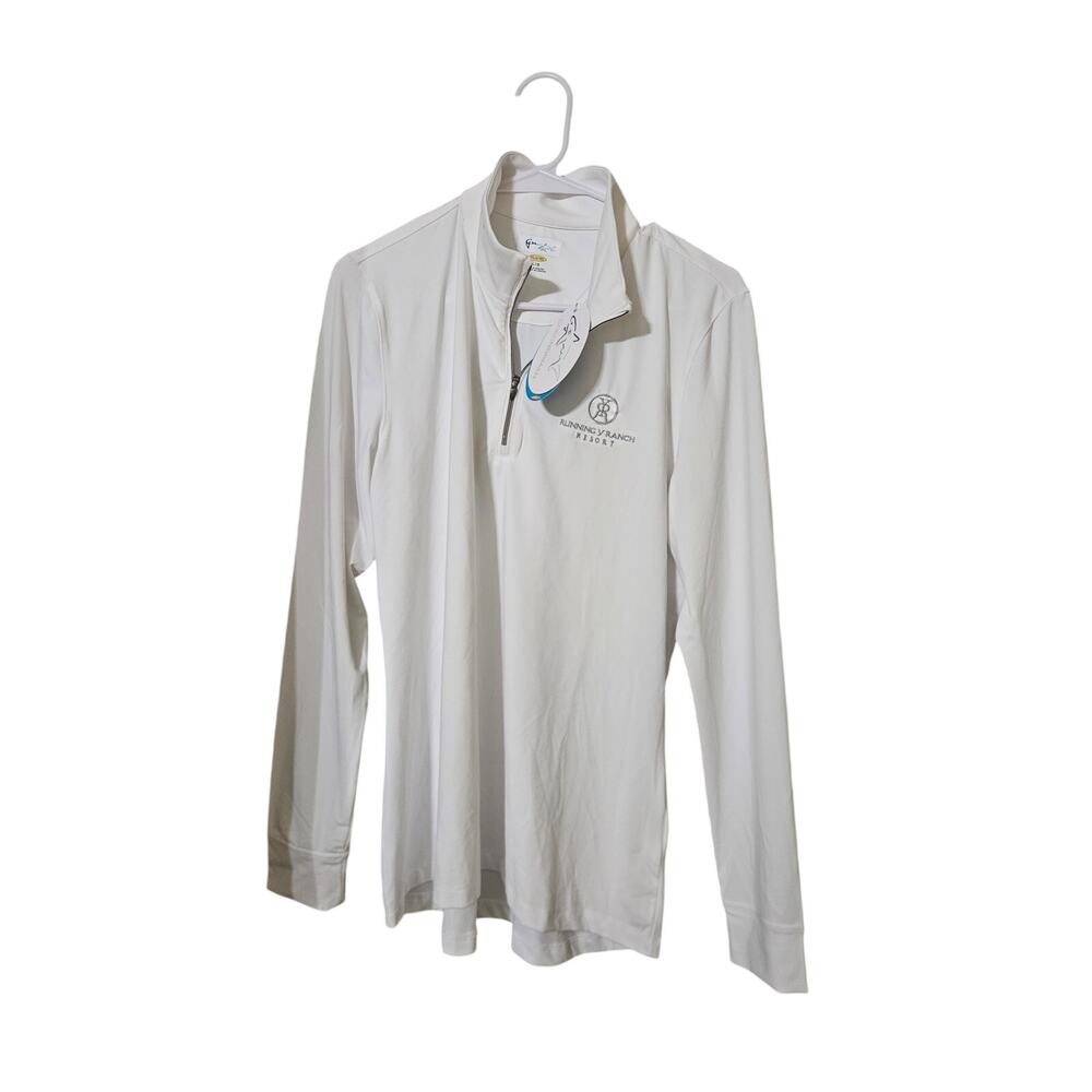 Greg Norman Ladies Quarter Zip Long Sleeve White Size Large